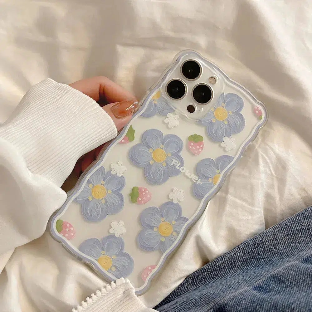 Aesthetic Soft Girl Flowers Clear Phone Case - Y2K Floral Design for iPhone & AirPods