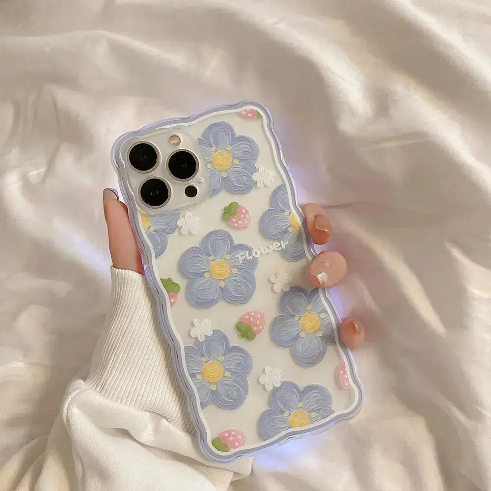 Aesthetic Soft Girl Flowers Clear Phone Case - Y2K Floral Design for iPhone & AirPods