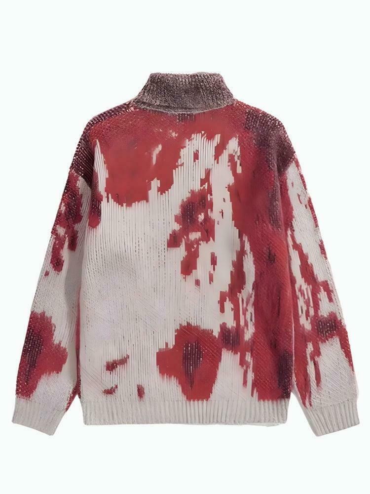 Aesthetic Tie Dye Turtleneck Sweater - Unique Y2K Fashion with Embroidery & Cozy Knit