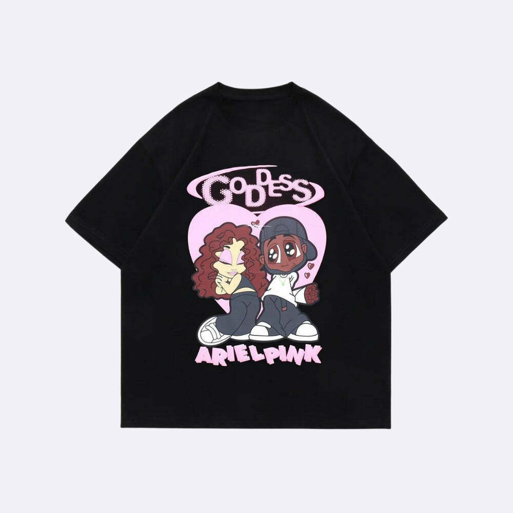 Ariel Pink Y2K Cute Couple Tee - Trendy Mexico Baby Tee with Graphic Design for Couples