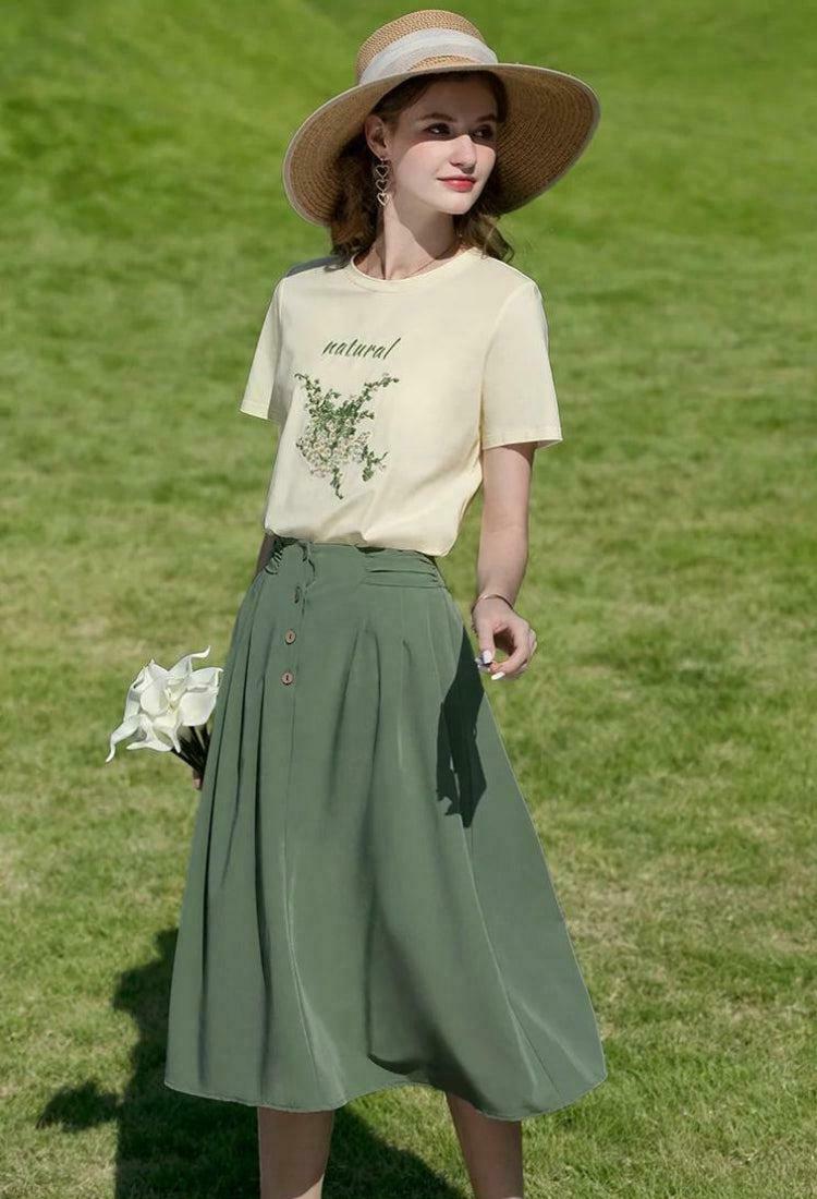 Charming Cottagecore Natural Tee - Y2K Baby Tee for Aesthetic Outfits & Fashion Trends