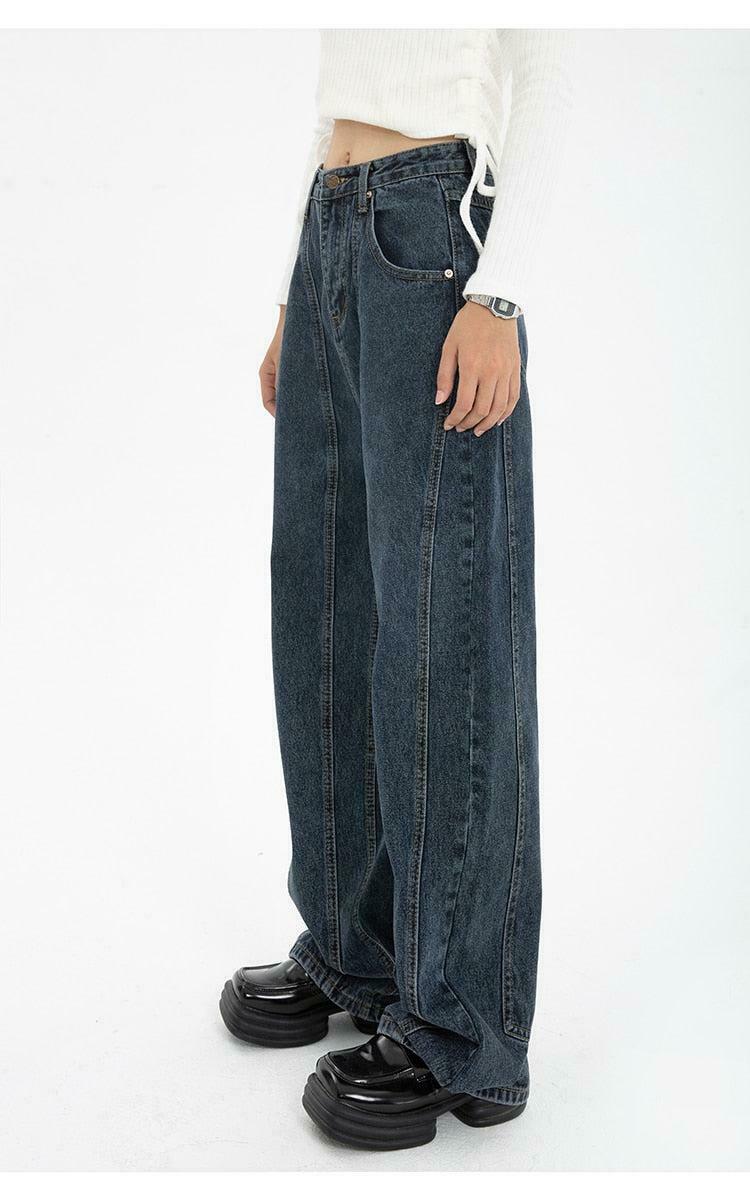 Chic High Waisted Wide Leg Jeans in Brown Wash - Trendy Y2K Baggy Style for Effortless Fashion