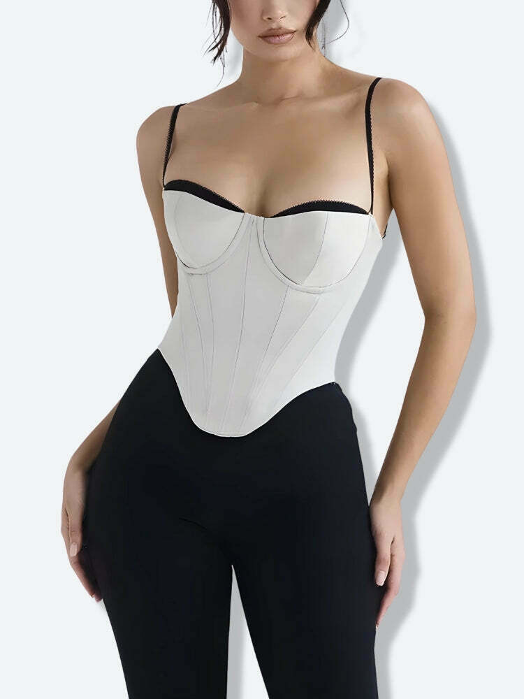 Chic Satin Zip-Up Layered Corset Top - Y2K Fairy Style with Bow Tie Detail for Trendy Outfits