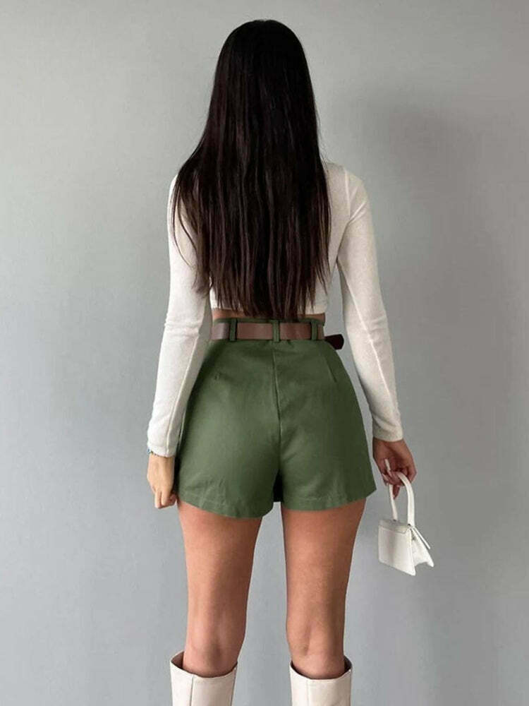 Chic Y2K Casualcore Mini Skort with Lace-Up Detail - Trendy Boho Style for Effortless Outfits