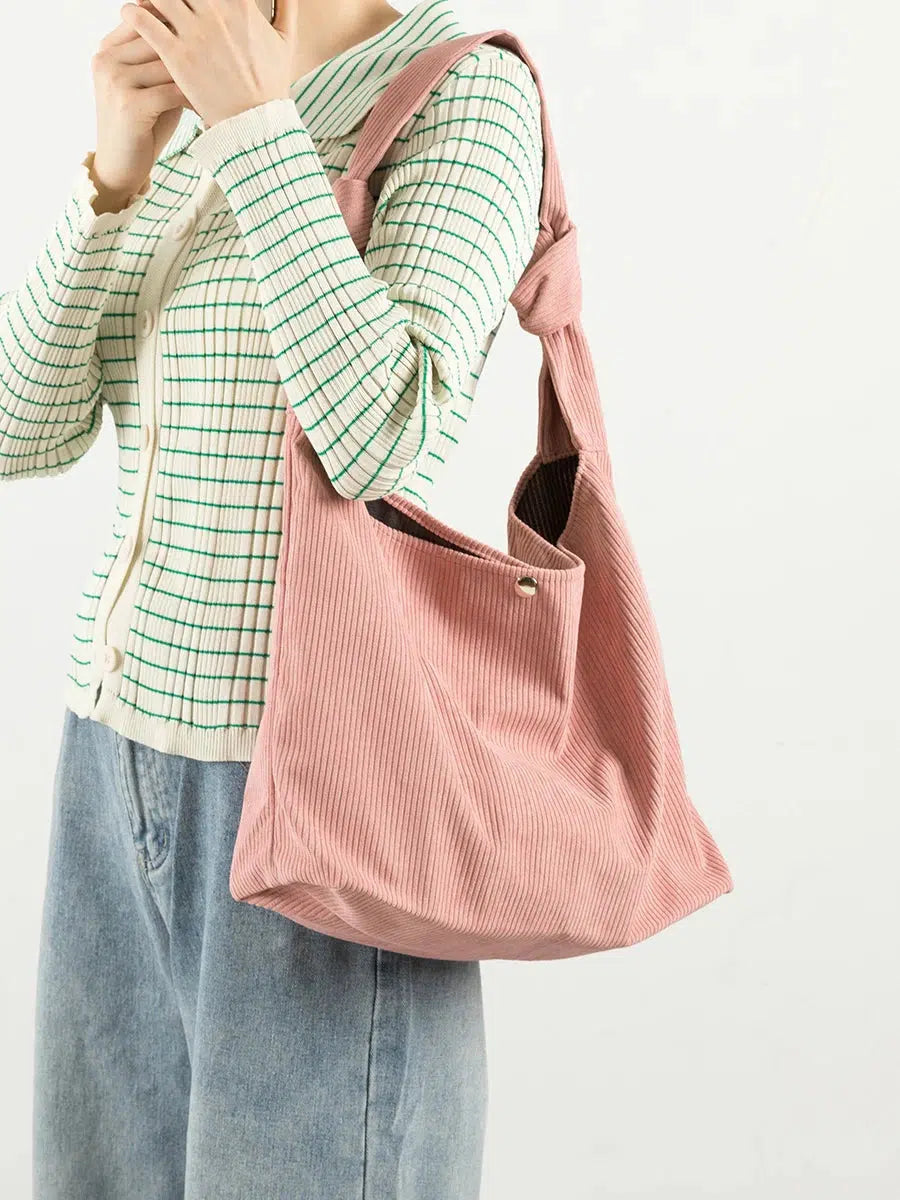 Chic Y2K Corduroy Hobo Shoulder Bag - Trendy Aesthetic Bag for Stylish Outfits