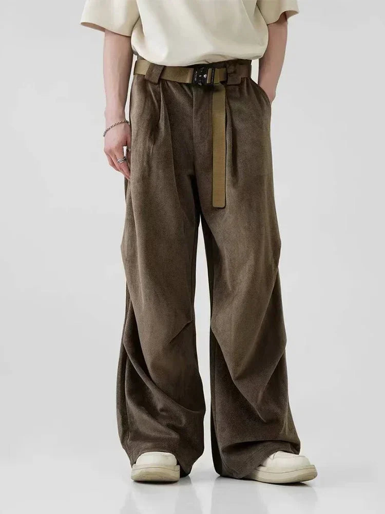 Chic Y2K Pleated Wide Leg Pants in Khaki - Trendy Cargo Style for Effortless Fashion