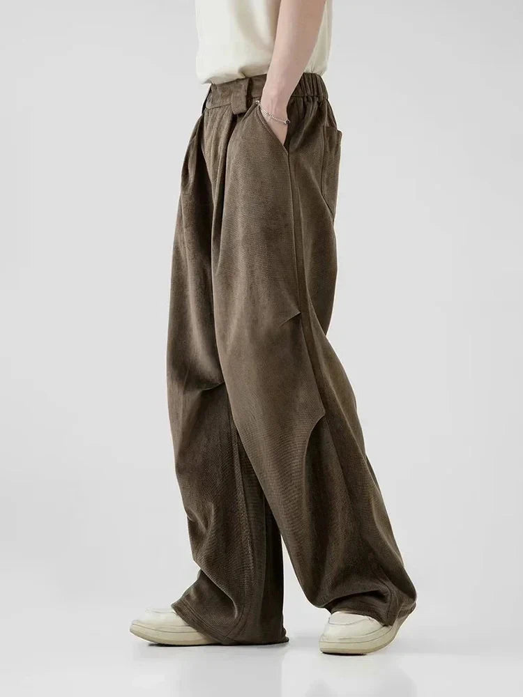 Chic Y2K Pleated Wide Leg Pants in Khaki - Trendy Cargo Style for Effortless Fashion