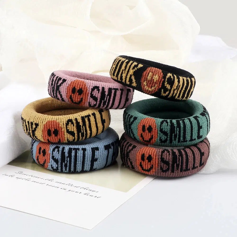 Chic Y2K Style Smile & Think Hair Ties - Cottage Core Aesthetic with Cute Butterfly Designs