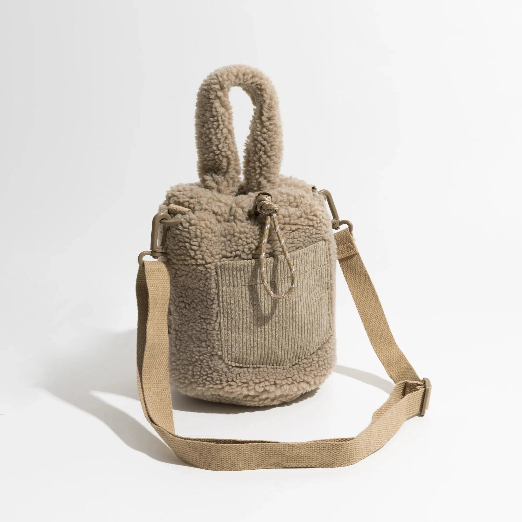 Chic Y2K Teddy Pocket Bucket Bag - Trendy Aesthetic Bag for Stylish Outings and Events