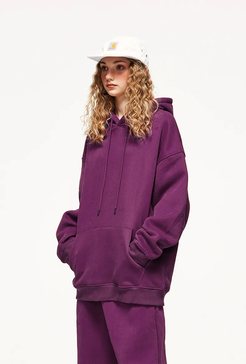 Colorful Y2K Basic Pullover Hoodies in Green, Brown, Purple, and More for Trendy Outfits