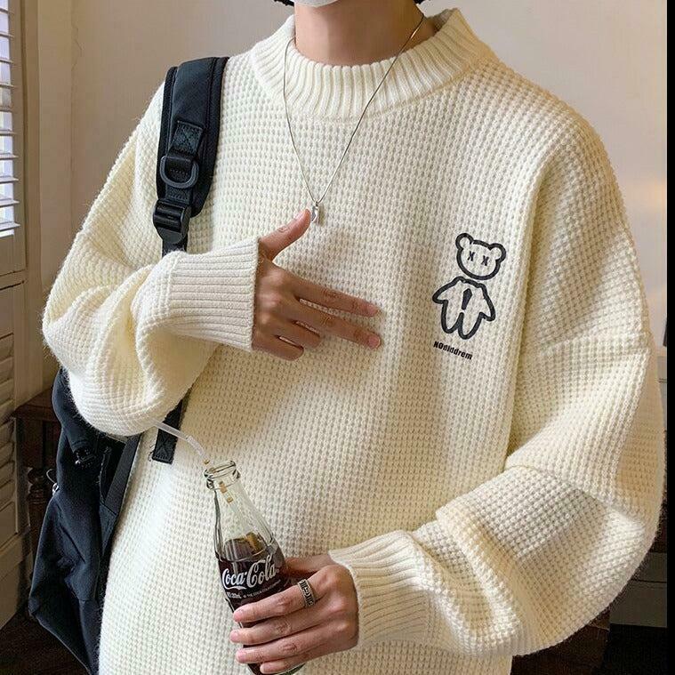 Cozy Y2K Soft Boy Bear Sweater - Aesthetic Bear Sweatshirt for Trendy Fashion Lovers