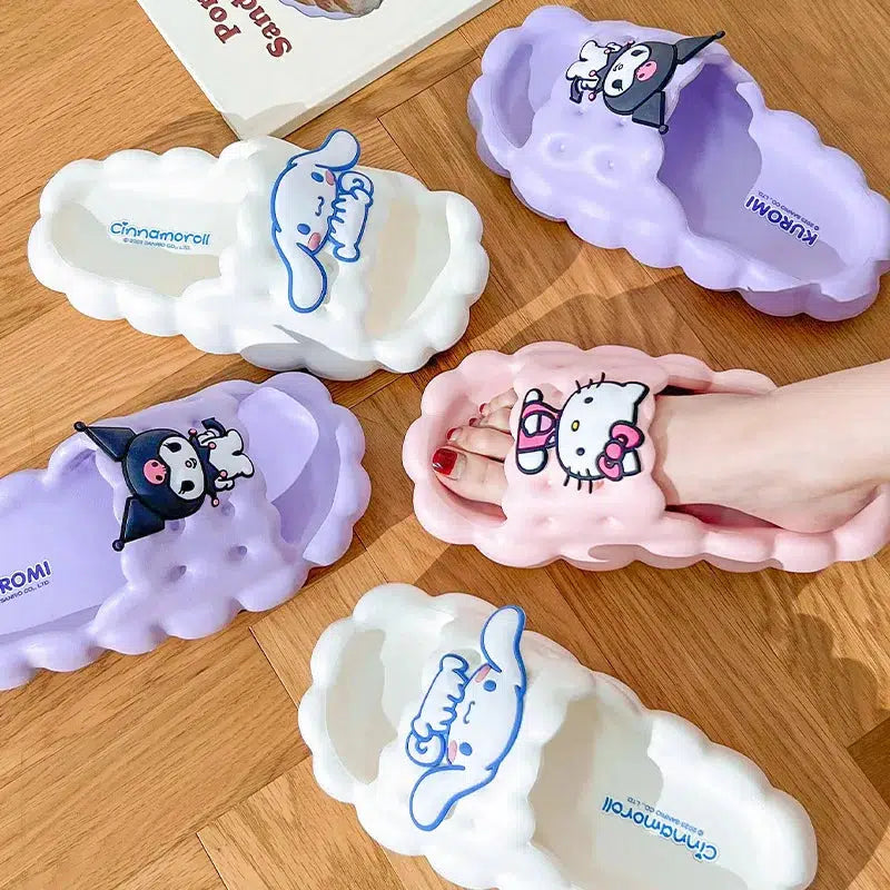 Cozy Y2K Style Hello Kitty Cloud Slippers - Adorable Red Bear & Teddy Bear Designs