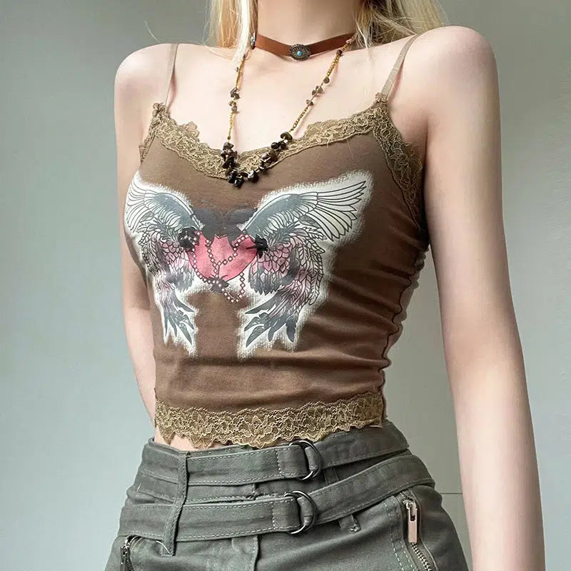 Fairy Grunge Angel Wings Crop Top - Y2K Denim Tube Top with Bow Tie and Ribbon Details