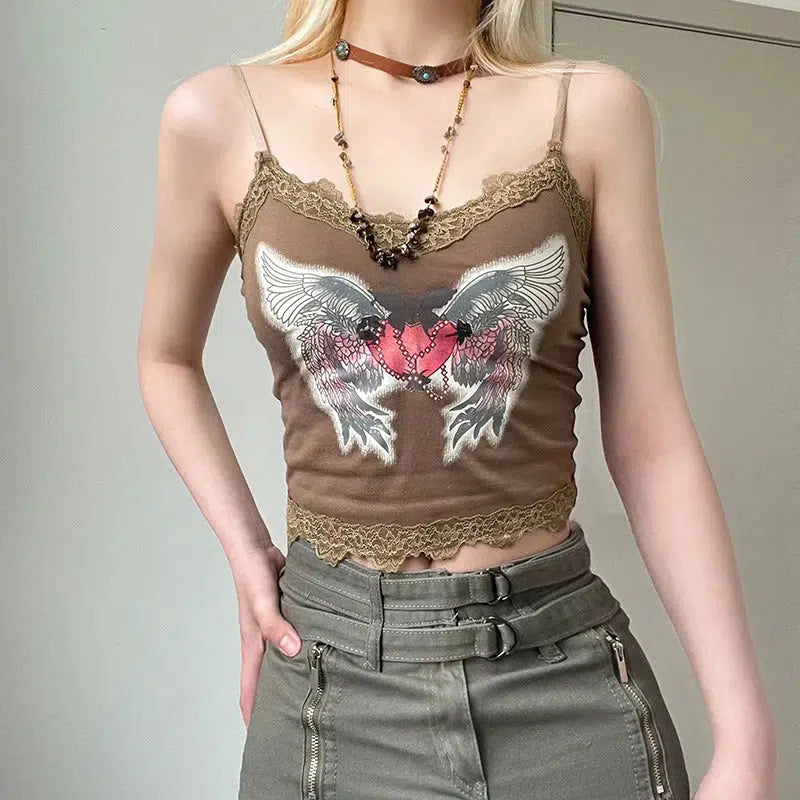 Fairy Grunge Angel Wings Crop Top - Y2K Denim Tube Top with Bow Tie and Ribbon Details