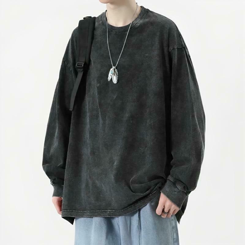 Grunge Oversized Distressed Basic Tee - Trendy Y2K Graphic Tee for Effortless Style