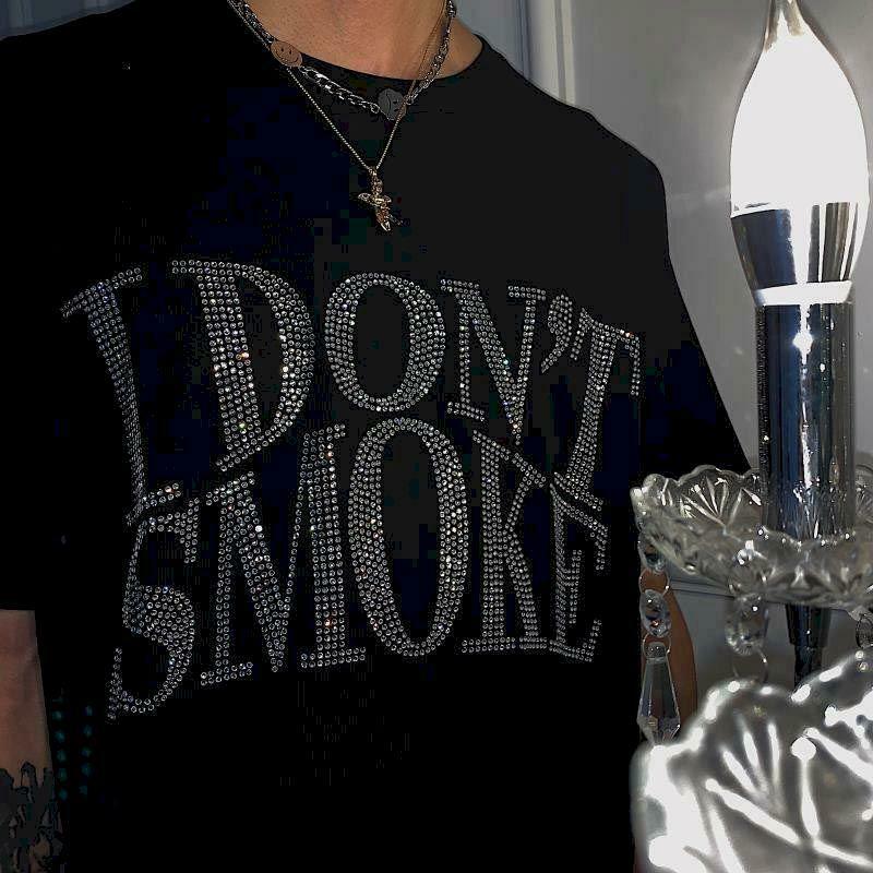 I Don't Smoke Y2K Graphic Tee - Trendy Mexico Baby Tee for Stylish Y2K Outfits