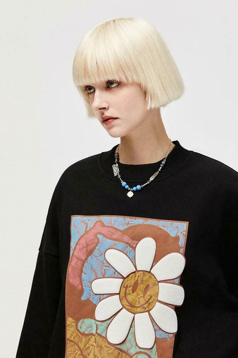 Indie Vintage Graphic Take a Rest Sweatshirt - Trendy Oversized Aesthetic Y2K Style