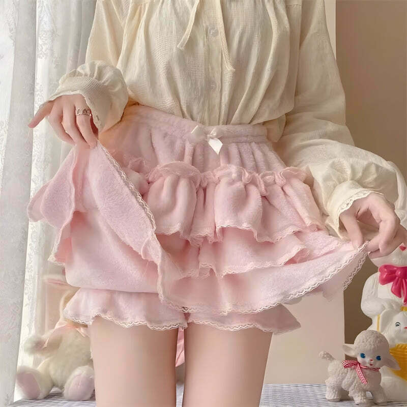 Kawaii Lace-Up Mini Skort - Trendy 2000s Boho Style for Effortless Y2K Fashion