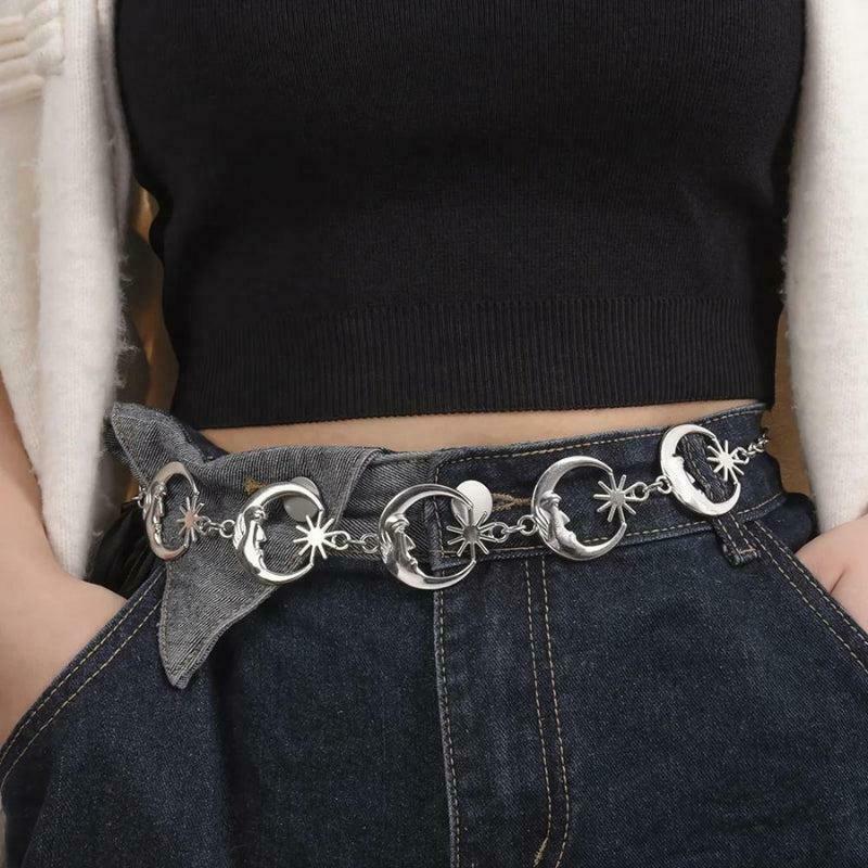 Kawaii Y2K Silver Belly Chain with Detachable Design - Trendy Cowgirl Style Accessory