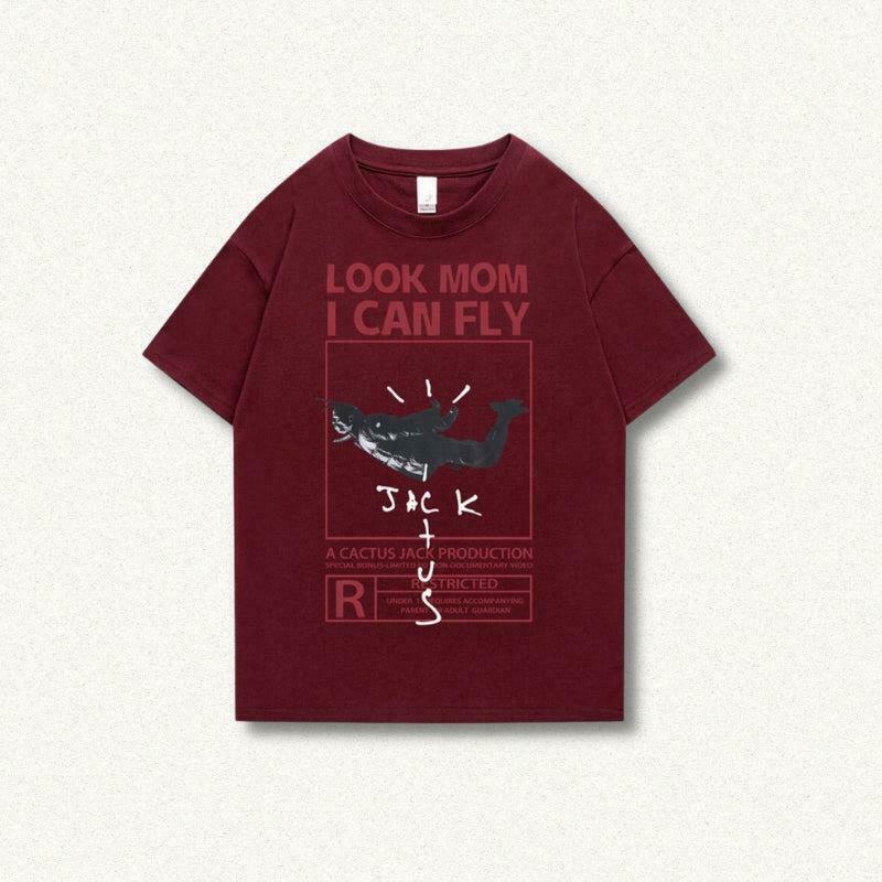 Look Mom I Can Fly Tee - Trendy Y2K Graphic Tee with Butterfly Aesthetic for Stylish Teens