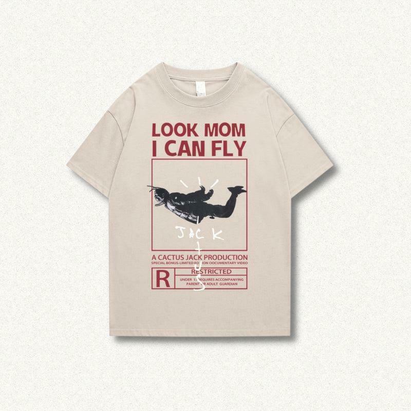 Look Mom I Can Fly Tee - Trendy Y2K Graphic Tee with Butterfly Aesthetic for Stylish Teens