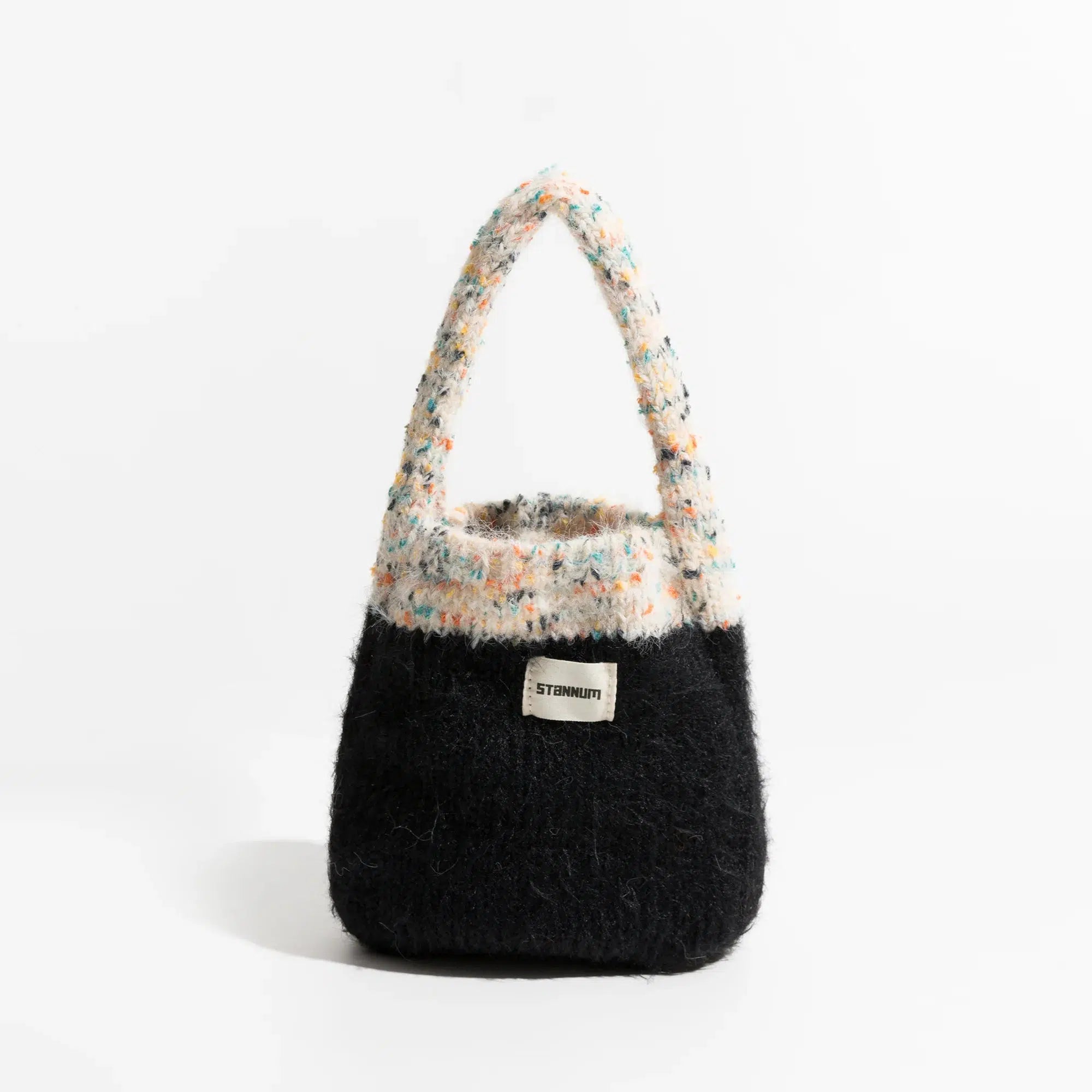 Multicolor Knitted Bucket Bag - Trendy Y2K Aesthetic Knitted Bag for Stylish Outfits