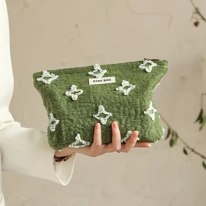 Tasseled Star Embroidered Makeup Bag - Aesthetic Y2K Style for Trendy Looks and Essentials