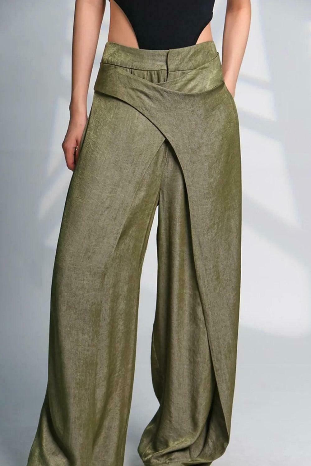 Trendy Asymmetrical Wide Leg Star Print Pants - Y2K Orange Cargo & Grey Sweatpants