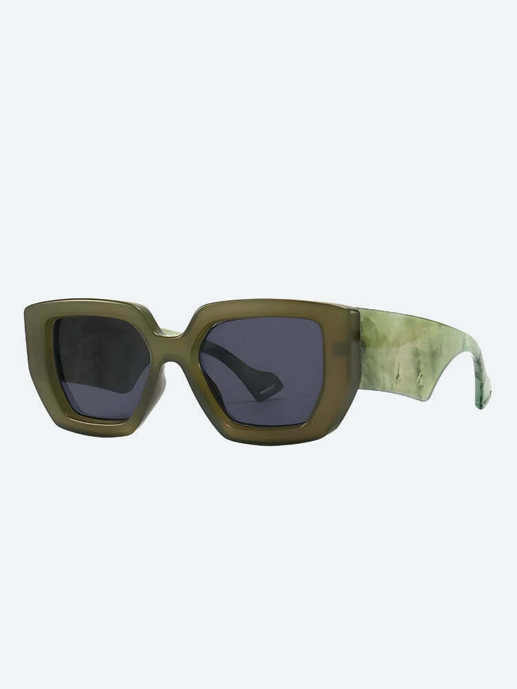 Trendy Casualcore Oversized Square Sunglasses - Y2K Style Baddie & Cowgirl Vibes