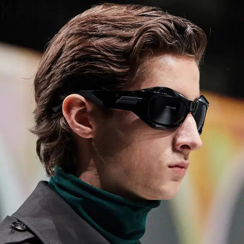 Trendy Cyberpunk Warrior Sunglasses - Bold Triangular Design for Y2K Fashion Lovers