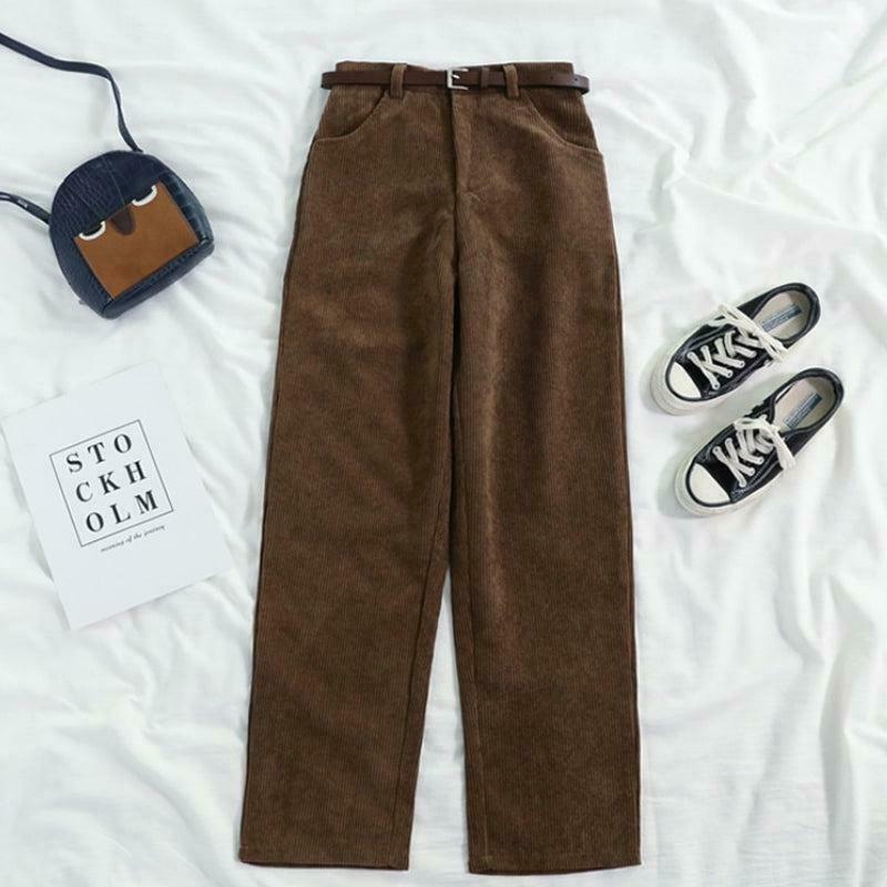 Trendy Dark Academia Corduroy Pants in Y2K Style - Comfortable and Stylish Cargo Design