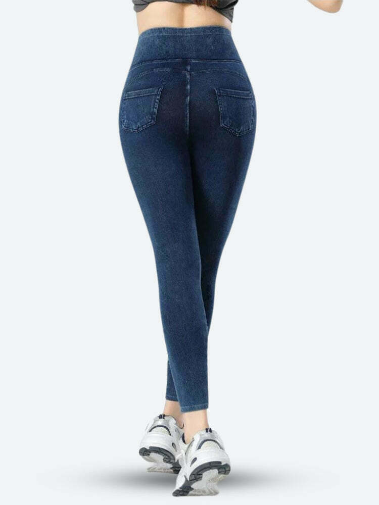 Trendy High Rise Fit Denim Jeggings for Y2K Fashion Lovers - Stylish & Comfortable