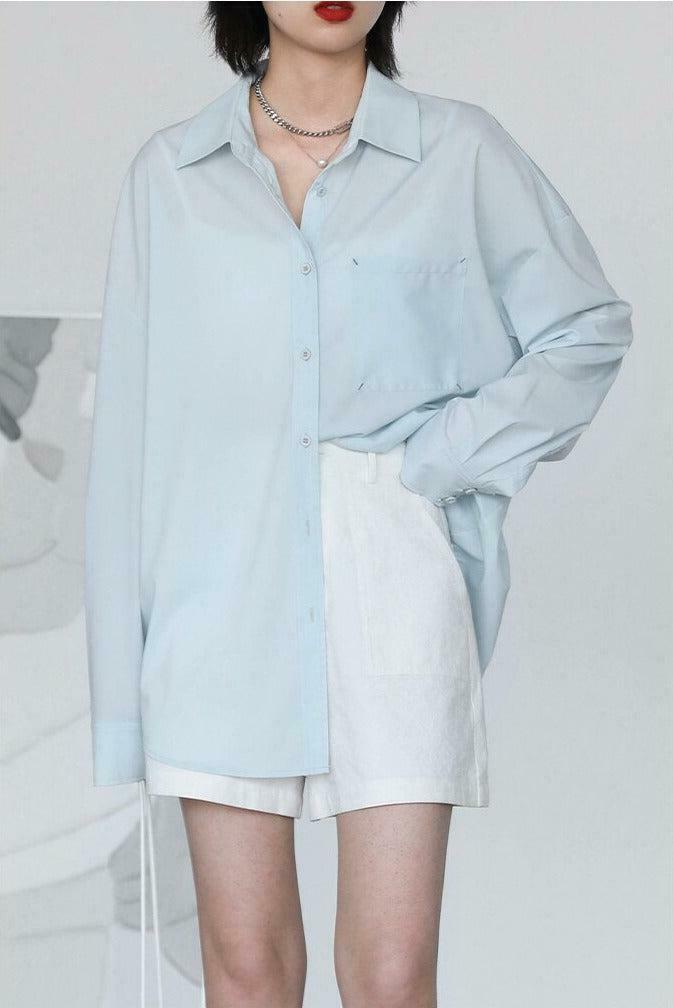 Trendy Oversized Poplin Shirt in Soft Cotton - Y2K Aesthetic for Effortless Style