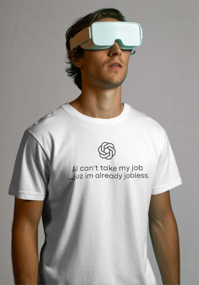 Trendy Y2K AI Can't Take My Job Tee - Stylish Graphic Tee for Fashion-Forward Looks