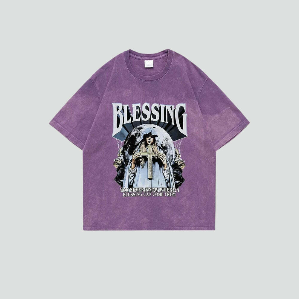 Trendy Y2K Blessing Tee with Graphic Design - Stylish Mexico Baby Tee for Fashion Lovers