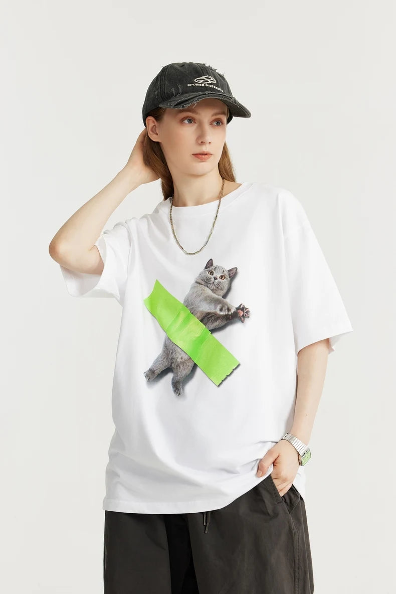 Trendy Y2K Cat Art Tee - Stylish Mexico Baby Tee for Artsy Outfits & Cat Lovers