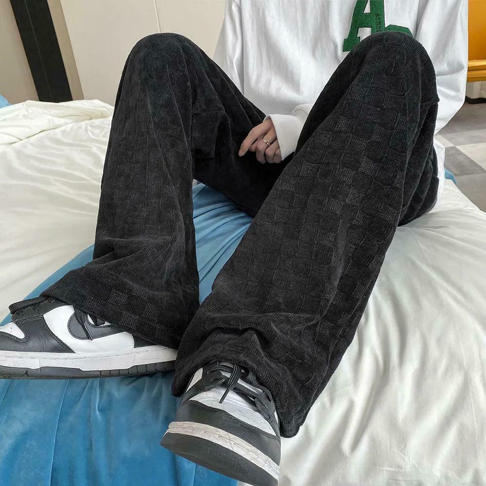 Trendy Y2K Checkered Elasticated Sweatpants with Bow Detail - Stylish Grey Print Design