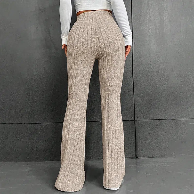 Trendy Y2K Corduroy Striped Sweatpants with Bow Detail - Stylish Grey Preppy Comfort Wear