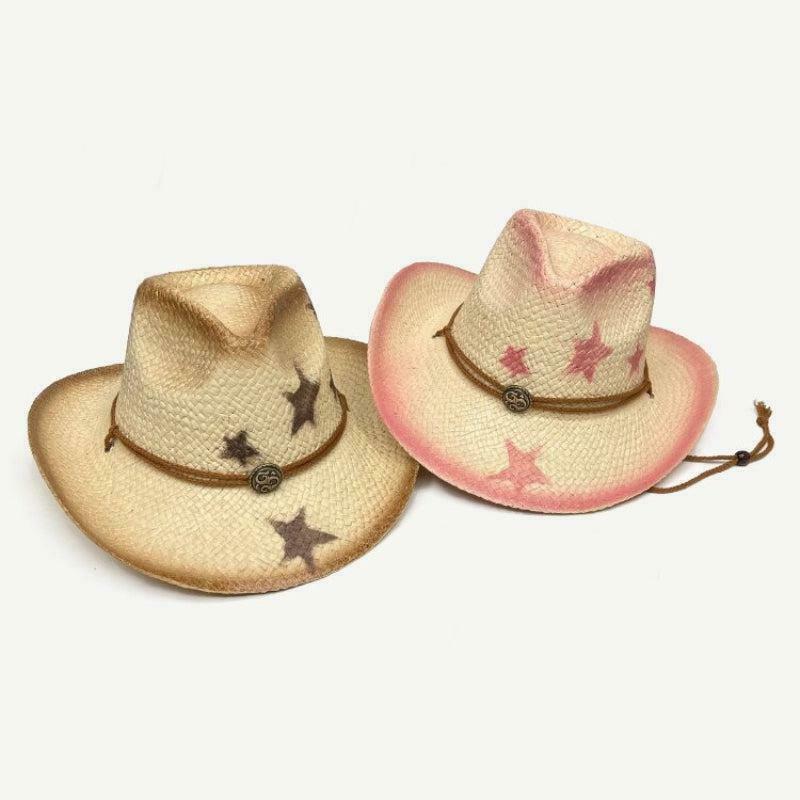 Trendy Y2K Cowgirl Adjustable Woven Straw Hat - Perfect for That Girl Aesthetic & Summer Vibes