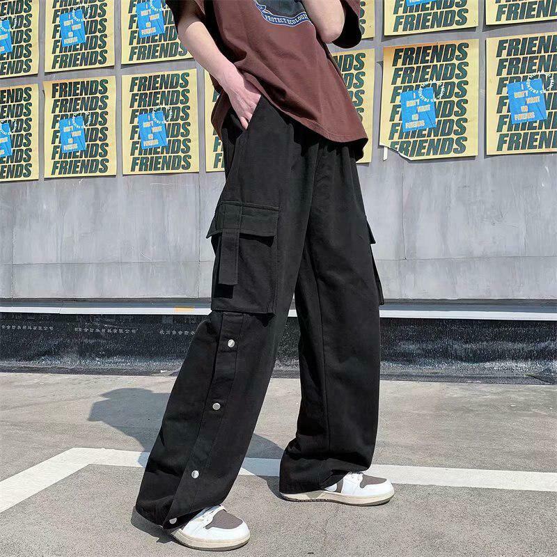 Trendy Y2K Elastic Waist Wide Leg Cargo Pants in Grey - Stylish and Comfortable Streetwear