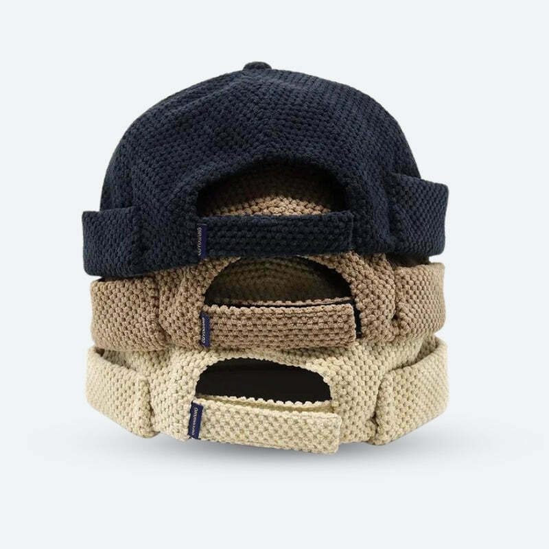 Trendy Y2K Knitted Skull Cap - Cozy Vintage Style for Effortless Fashion Statements