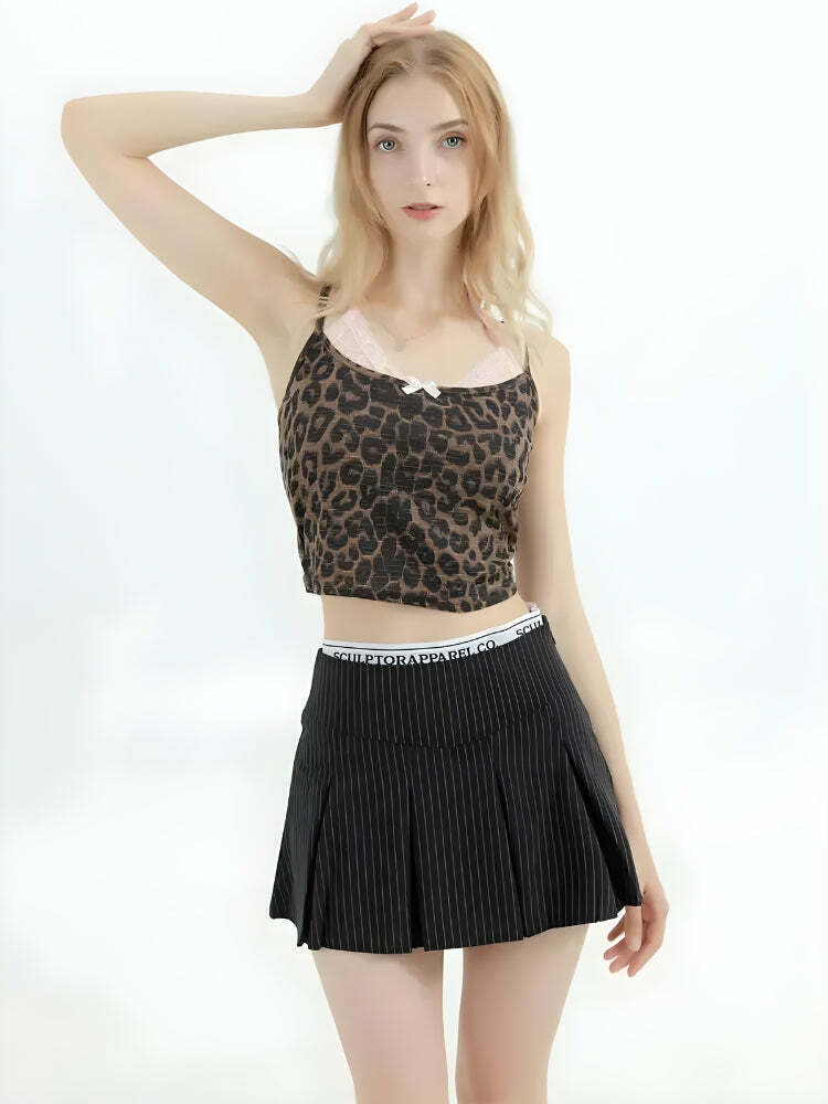 Trendy Y2K Leopard Crop Top - Stylish Cropped Hoodie Zip Up for Bold Fashion Statements