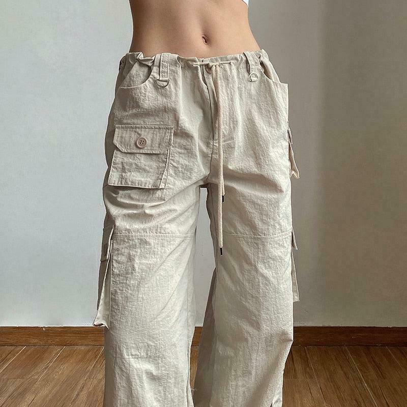 Trendy Y2K Low Rise Cargo Pants in Grey - Stylish and Comfortable for Everyday Wear