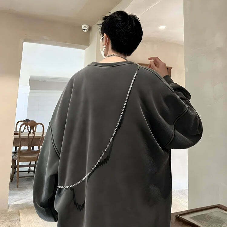 Trendy Y2K Oversized Corduroy Sweatshirt with Vintage Graphic - Aesthetic Bear Design