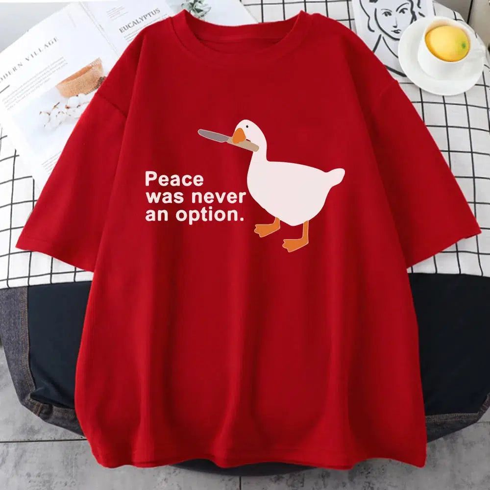 Trendy Y2K Peace Was Never An Option Graphic Tee - Stylish Mexico Baby Tee for Fashion Lovers