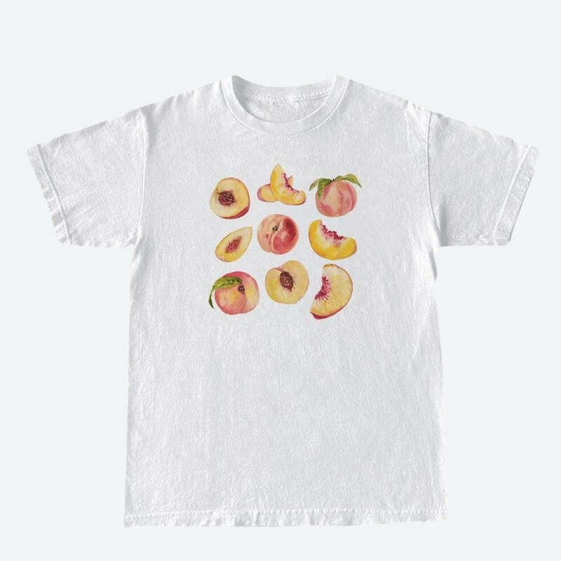 Trendy Y2K Peaches Graphic Tee - Stylish Mexico Baby Tee with Fun Racing Design