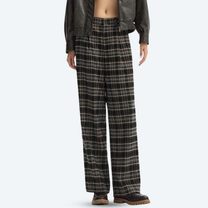 Trendy Y2K Plaid Pajama Pants - Comfortable Checkered Sweatpants for Stylish Relaxation