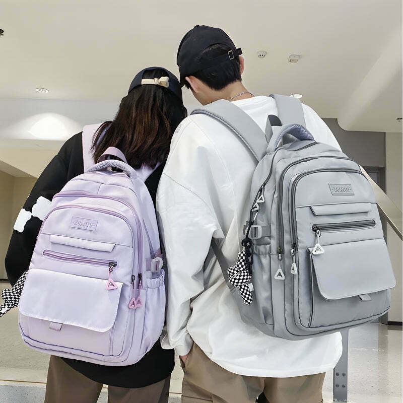 Trendy Y2K Star Backpack with Extra Pockets - Stylish School & Sport Backpack for All