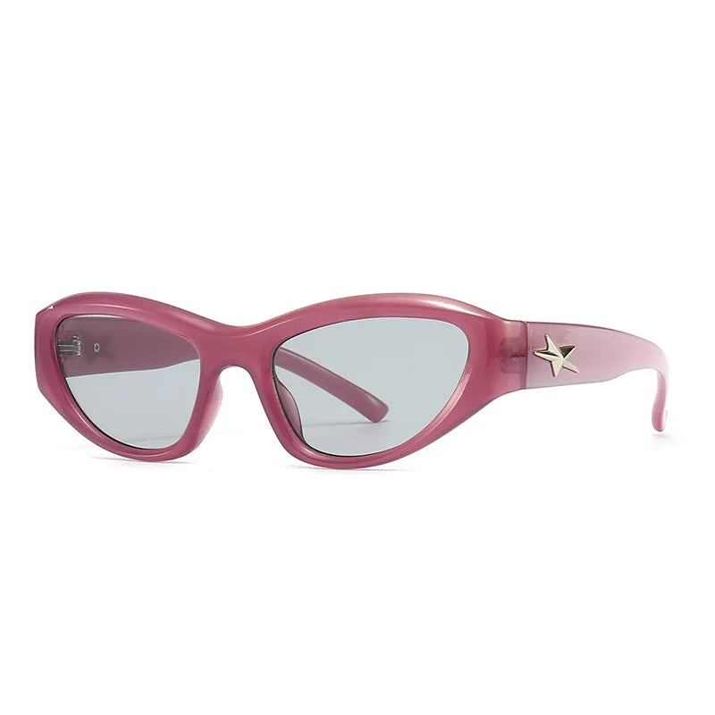 Trendy Y2K Star Wrap Around Sunglasses for a Bold Retro Look in Fashionable Styles