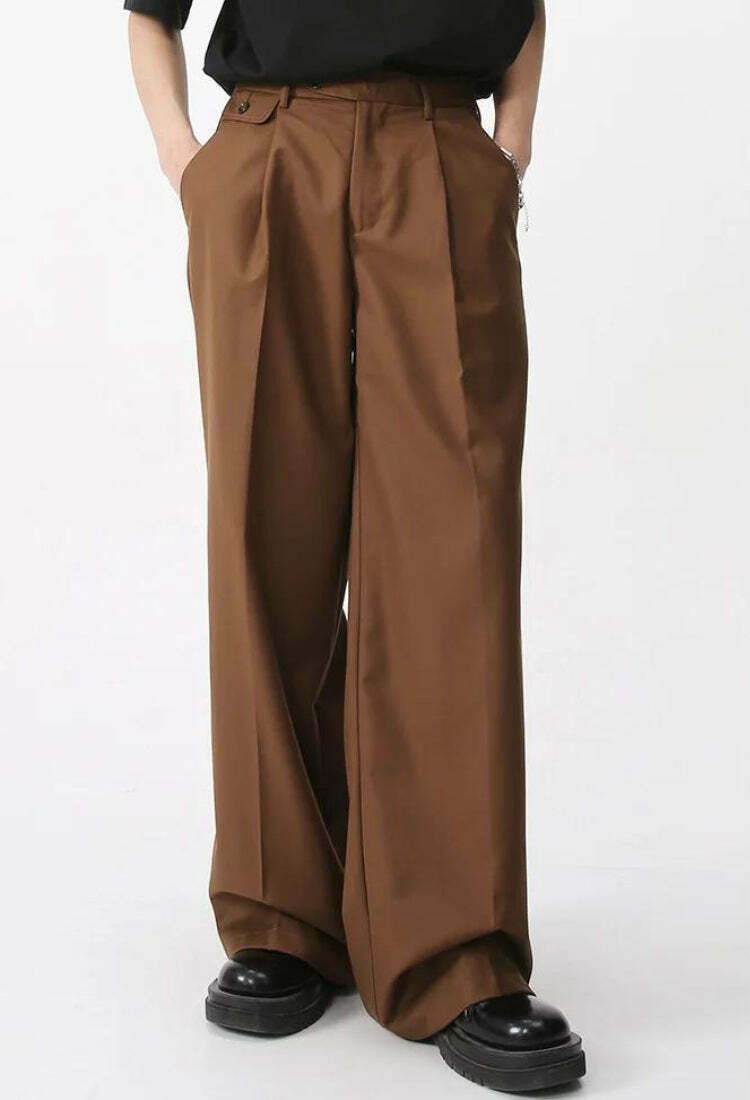 Trendy Y2K Wide Leg Pants in Orange Parachute Style - Stylish Cargo & Sweatpants Look